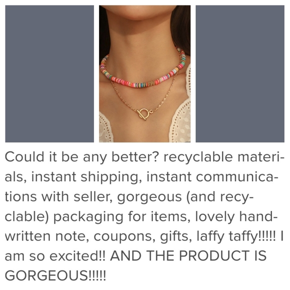 Layered Multi-color Faux Puka Shell Necklace Gold Tone Chain - Picture 3 of 12